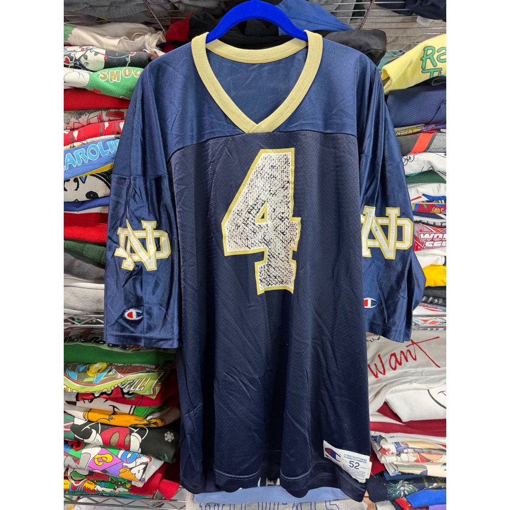 Vintage Champion Notre Dame Fighting Irish Jersey Navy Blue Mesh Size 52 4